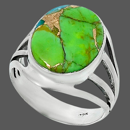 Premium Blue Turquoise In Green Mohave - USA Ring size-8 R-1219 29-ER11459