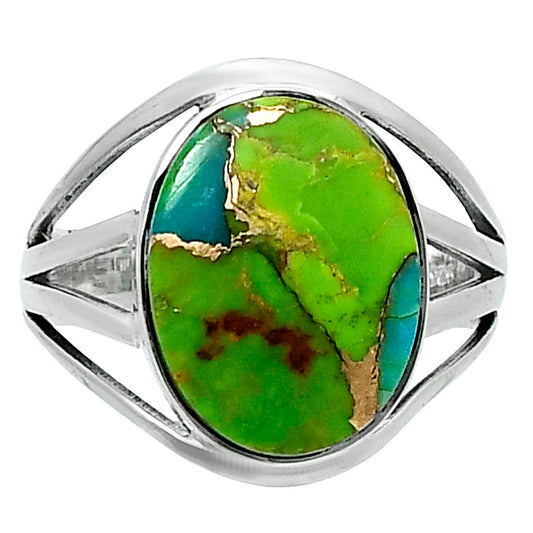 Premium Blue Turquoise In Green Mohave - USA Ring size-9 R-1219 29-ER11462