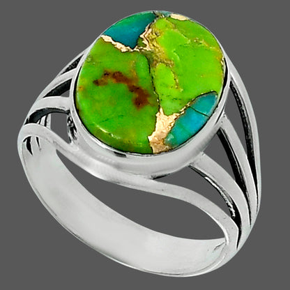 Premium Blue Turquoise In Green Mohave - USA Ring size-9 R-1219 29-ER11462