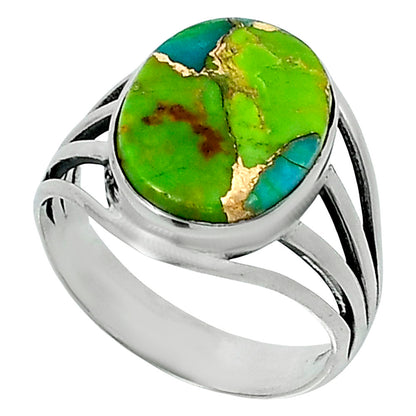 Premium Blue Turquoise In Green Mohave - USA Ring size-9 R-1219 29-ER11462