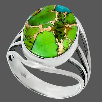 Premium Blue Turquoise In Green Mohave - USA Ring size-10 R-1219 29-ER11464