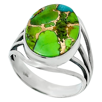 Premium Blue Turquoise In Green Mohave - USA Ring size-10 R-1219 29-ER11464