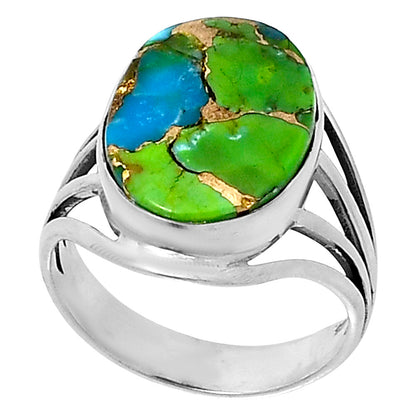 Premium Blue Turquoise In Green Mohave - USA Ring size-10 R-1219 29-ER11465