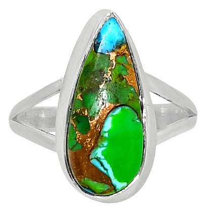 Premium Blue Turquoise In Green Mohave - USA Ring size-9 R-1008 29-ER11472