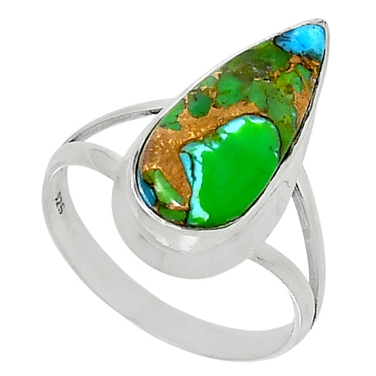 Premium Blue Turquoise In Green Mohave - USA Ring size-9 R-1008 29-ER11472