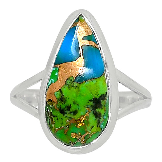 Premium Blue Turquoise In Green Mohave - USA Ring size-10 R-1008 29-ER11476