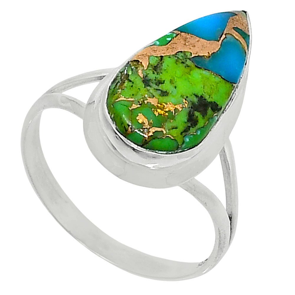 Premium Blue Turquoise In Green Mohave - USA Ring size-10 R-1008 29-ER11476