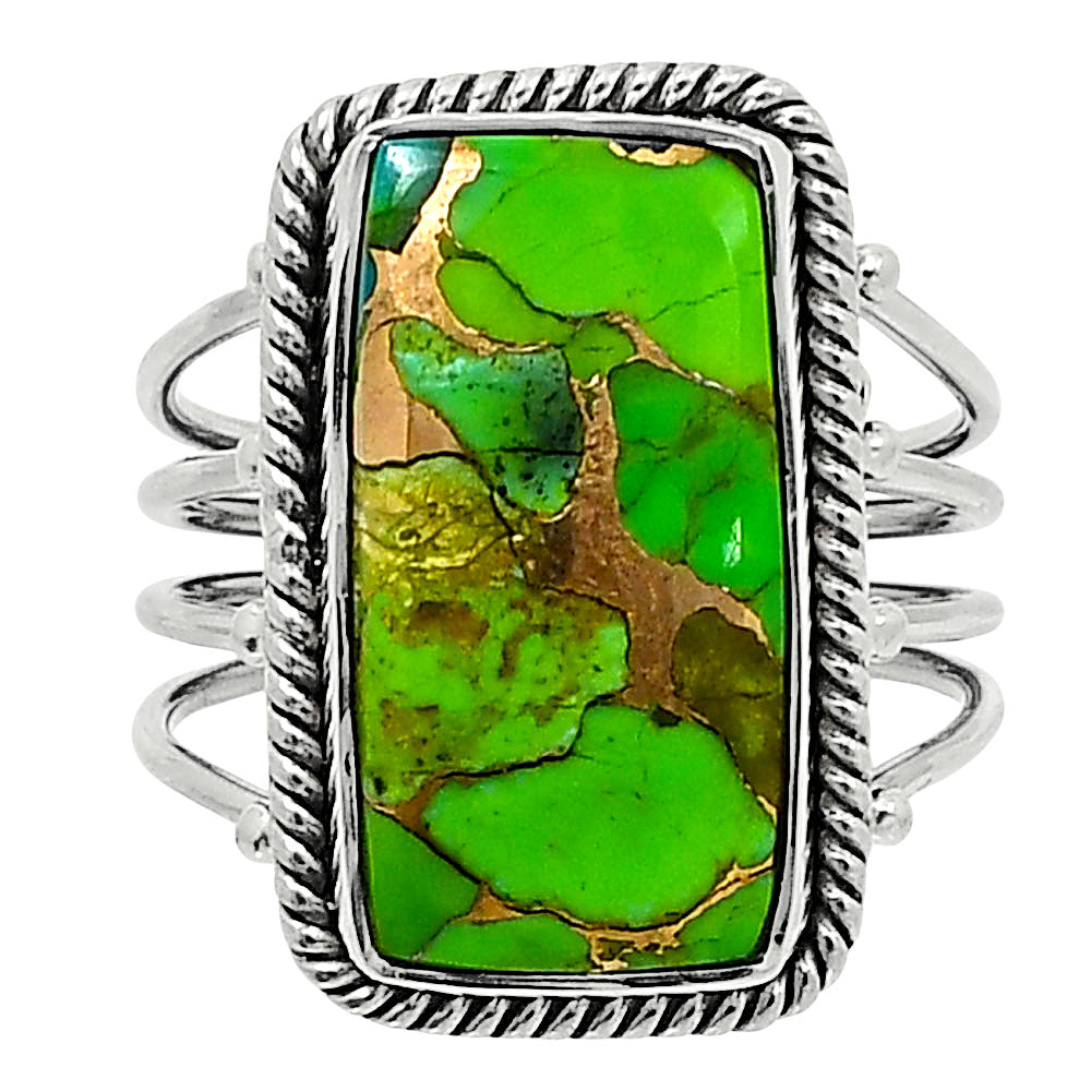 Premium Blue Turquoise In Green Mohave - USA Ring size-9 R-1010 29-ER11485