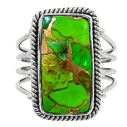 Premium Blue Turquoise In Green Mohave - USA Ring size-9 R-1010 29-ER11485