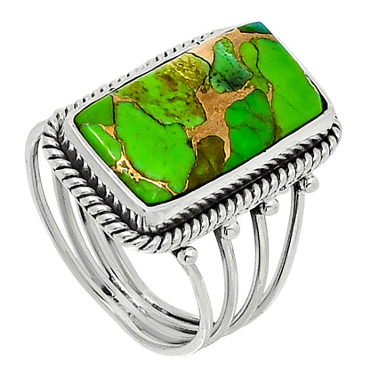 Premium Blue Turquoise In Green Mohave - USA Ring size-9 R-1010 29-ER11485
