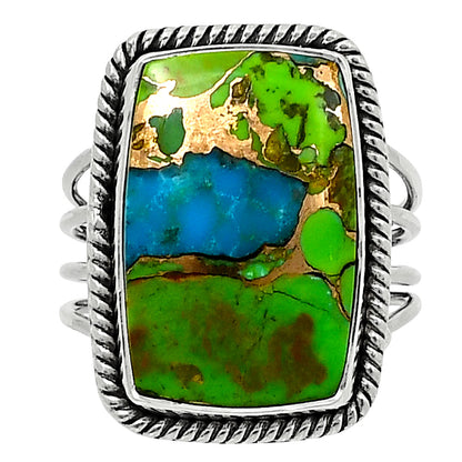 Premium Blue Turquoise In Green Mohave - USA Ring size-9 R-1010 29-ER11486