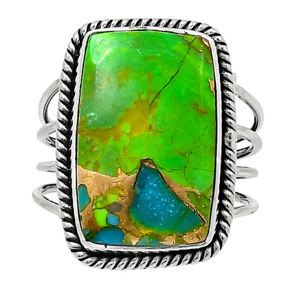 Premium Blue Turquoise In Green Mohave - USA Ring size-10 R-1010 29-ER11493