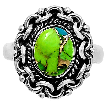 Premium Blue Turquoise In Green Mohave - USA Ring size-6 R-1667 29-ER11497