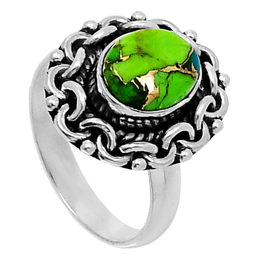 Premium Blue Turquoise In Green Mohave - USA Ring size-6 R-1667 29-ER11497