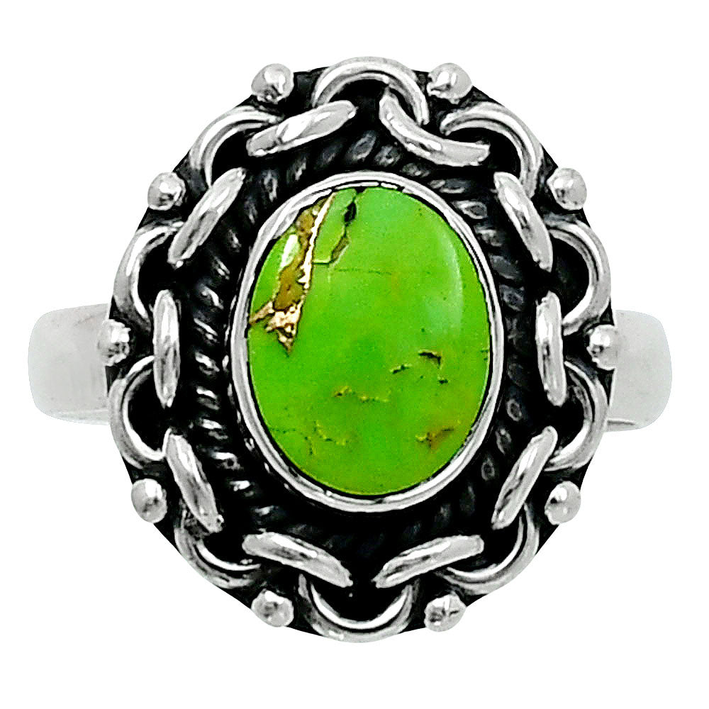 Premium Copper Green Turquoise Ring size-6 R-1667 29-ER11498