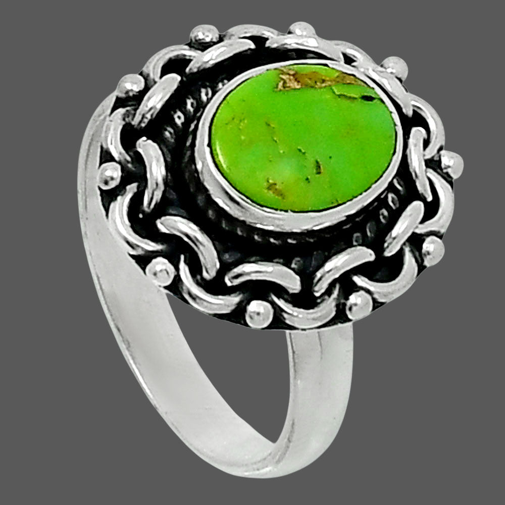 Premium Copper Green Turquoise Ring size-6 R-1667 29-ER11498