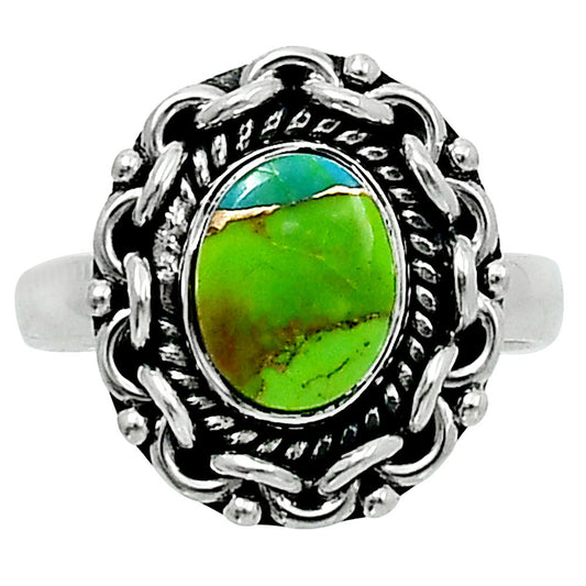 Premium Blue Turquoise In Green Mohave - USA Ring size-7 R-1667 29-ER11501