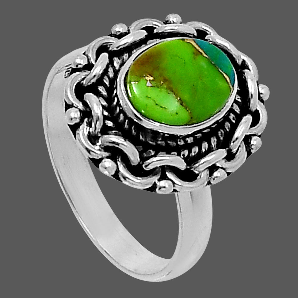 Premium Blue Turquoise In Green Mohave - USA Ring size-7 R-1667 29-ER11501