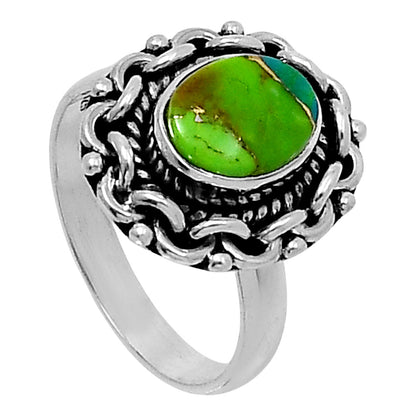Premium Blue Turquoise In Green Mohave - USA Ring size-7 R-1667 29-ER11501