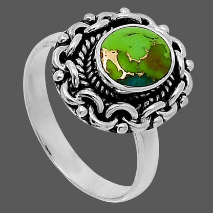 Premium Blue Turquoise In Green Mohave - USA Ring size-8 R-1667 29-ER11503