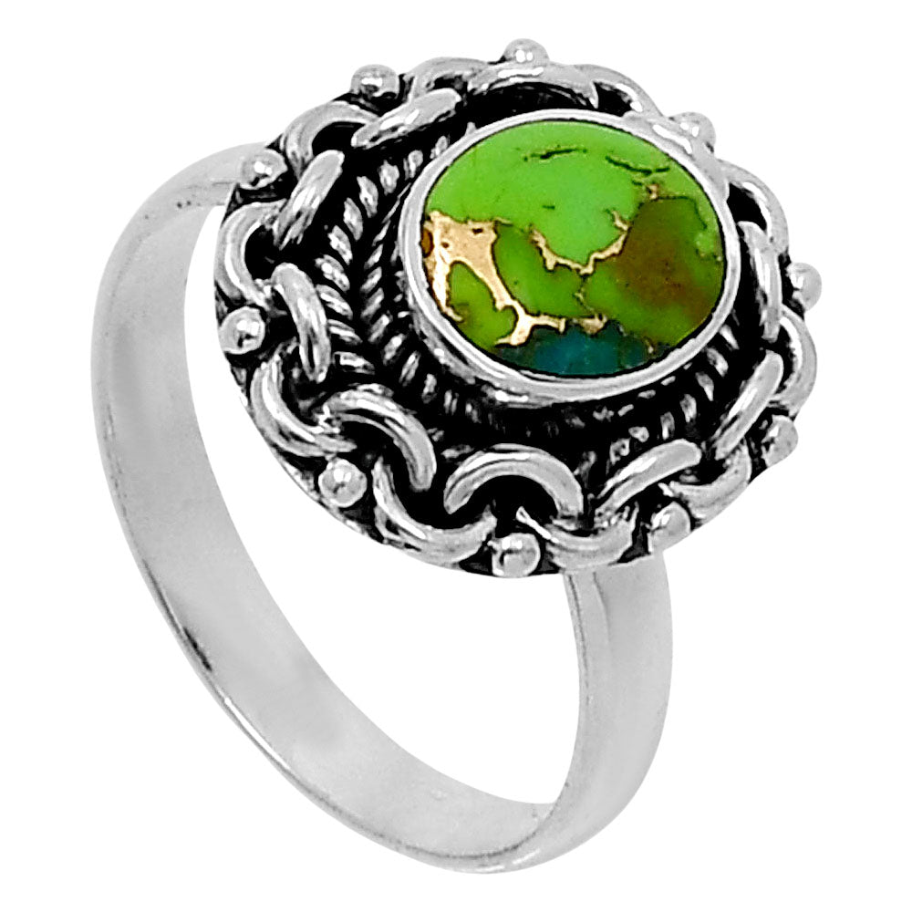 Premium Blue Turquoise In Green Mohave - USA Ring size-8 R-1667 29-ER11503