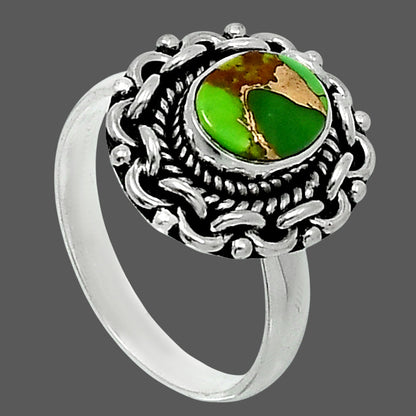 Premium Blue Turquoise In Green Mohave - USA Ring size-8 R-1667 29-ER11504