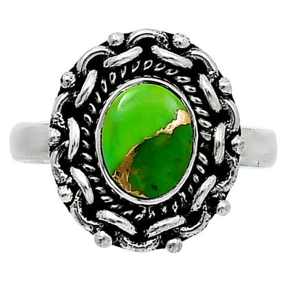 Premium Copper Green Turquoise Ring size-9 R-1667 29-ER11505