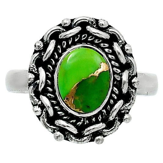 Premium Copper Green Turquoise Ring size-9 R-1667 29-ER11505