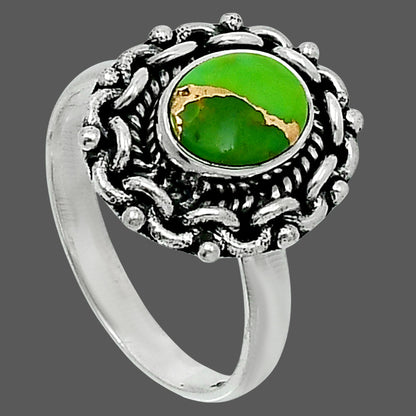 Premium Copper Green Turquoise Ring size-9 R-1667 29-ER11505