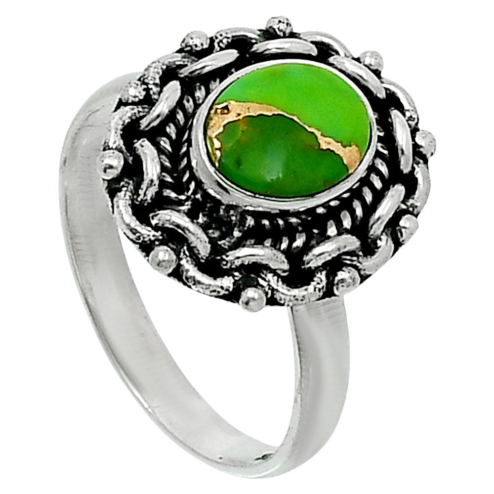 Premium Copper Green Turquoise Ring size-9 R-1667 29-ER11505