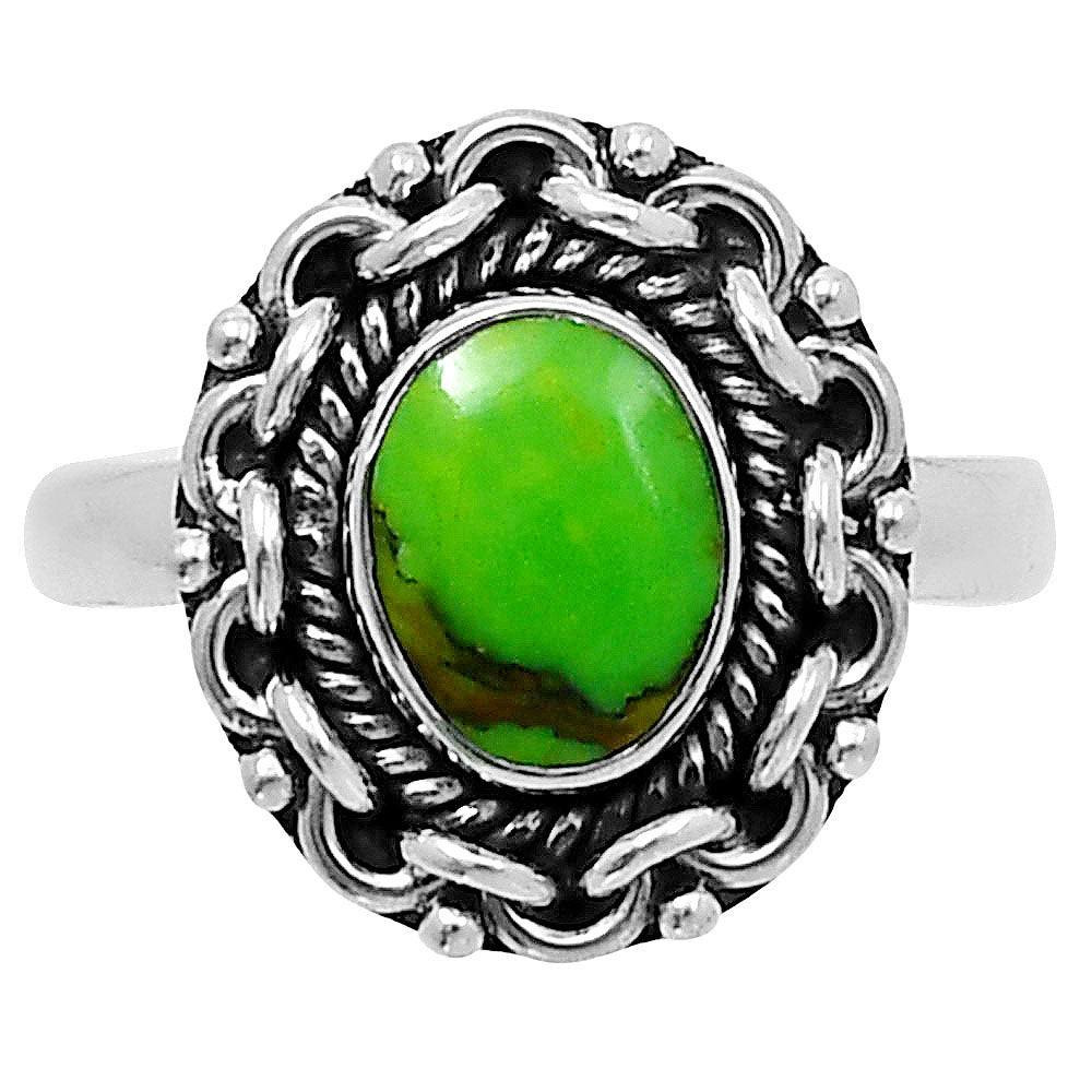 Premium Copper Green Turquoise Ring size-9 R-1667 29-ER11506