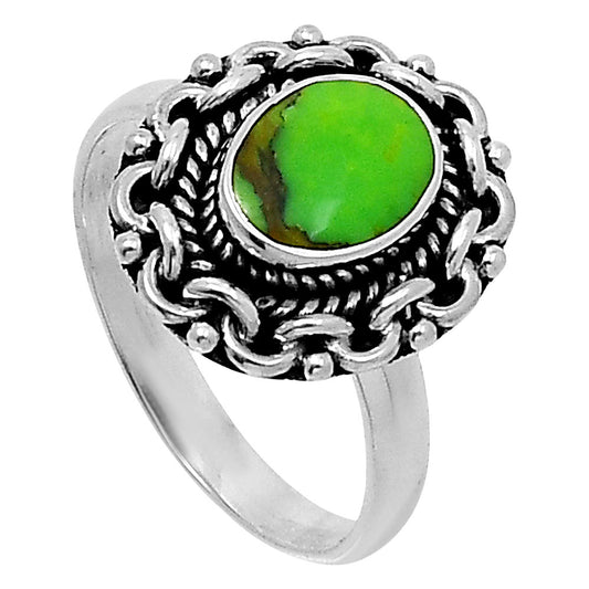 Premium Copper Green Turquoise Ring size-9 R-1667 29-ER11506