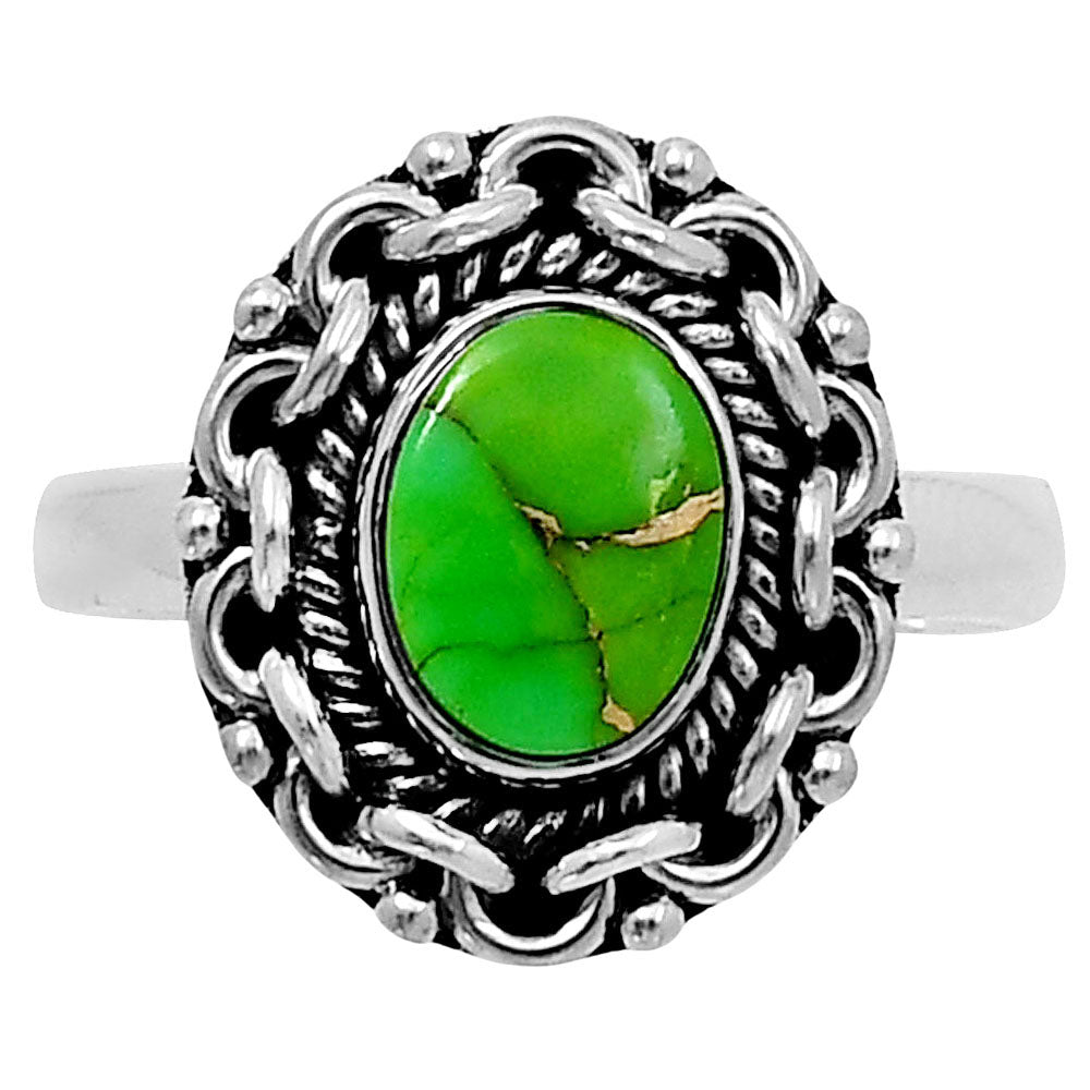 Premium Copper Green Turquoise Ring size-9 R-1667 29-ER11507