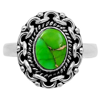 Premium Copper Green Turquoise Ring size-9 R-1667 29-ER11507