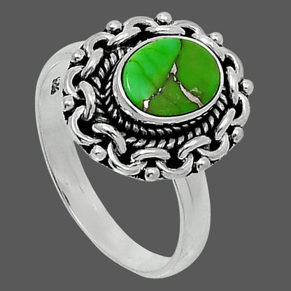 Premium Copper Green Turquoise Ring size-9 R-1667 29-ER11507