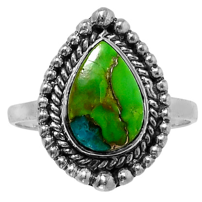 Premium Blue Turquoise In Green Mohave Ring size-9 R-1154 29-ER11517