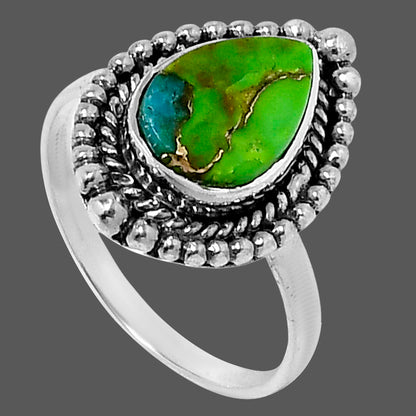 Premium Blue Turquoise In Green Mohave Ring size-9 R-1154 29-ER11517