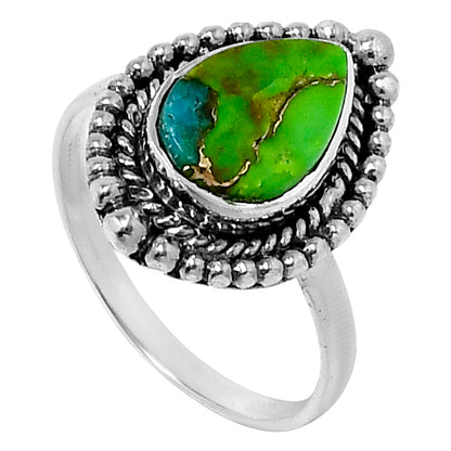 Premium Blue Turquoise In Green Mohave Ring size-9 R-1154 29-ER11517