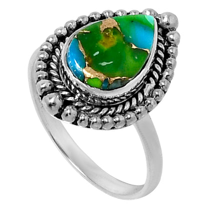 Premium Blue Turquoise In Green Mohave Ring size-9 R-1154 29-ER11518
