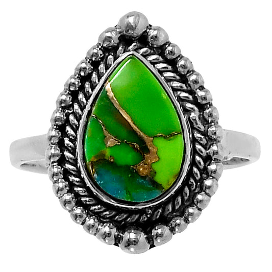 Premium Blue Turquoise In Green Mohave Ring size-9 R-1154 29-ER11520