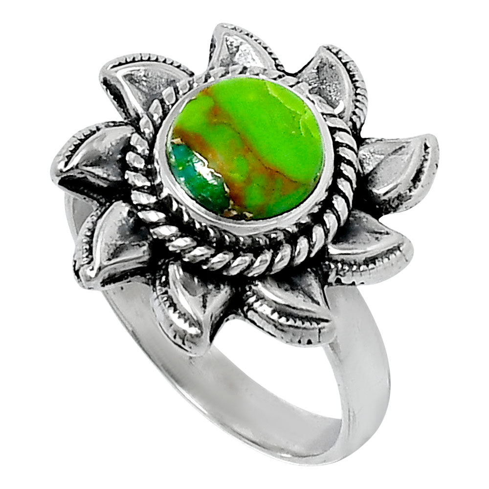 Premium Copper Green Turquoise Ring size-6 R-1617 29-ER11524