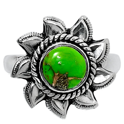Premium Copper Green Turquoise Ring size-7 R-1617 29-ER11525