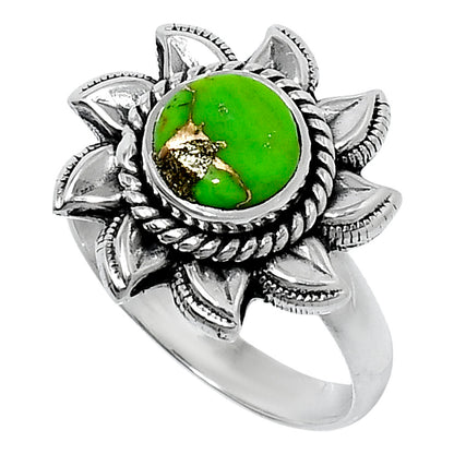 Premium Copper Green Turquoise Ring size-7 R-1617 29-ER11525