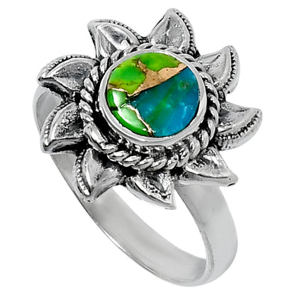 Premium Blue Turquoise In Green Mohave Ring size-8 R-1617 29-ER11528