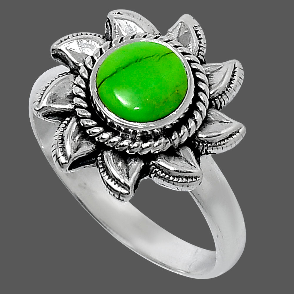 Premium Copper Green Turquoise Ring size-9 R-1617 29-ER11529