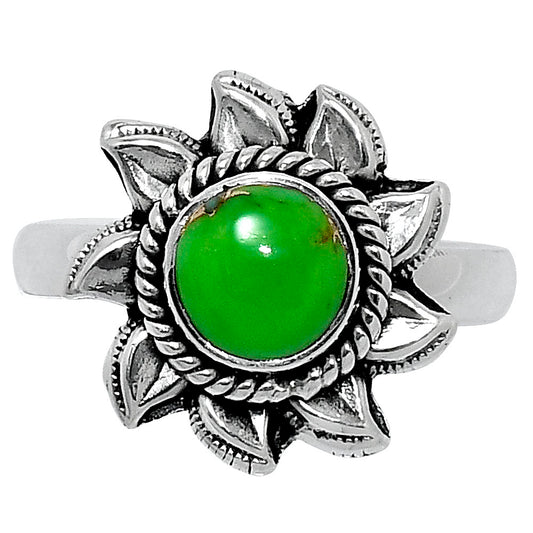 Premium Copper Green Turquoise Ring size-9 R-1617 29-ER11530