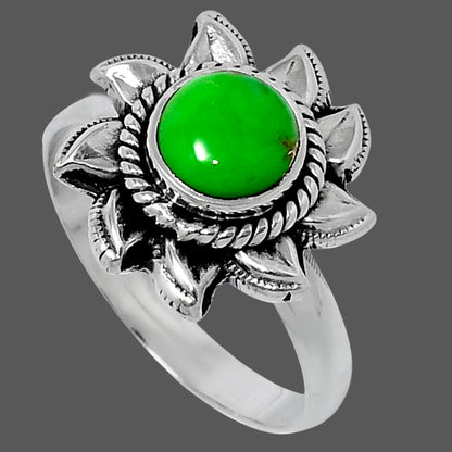 Premium Copper Green Turquoise Ring size-9 R-1617 29-ER11530