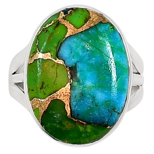 Blue Turquoise In Green Mohave Ring size-10 R-1003 29-ER15075