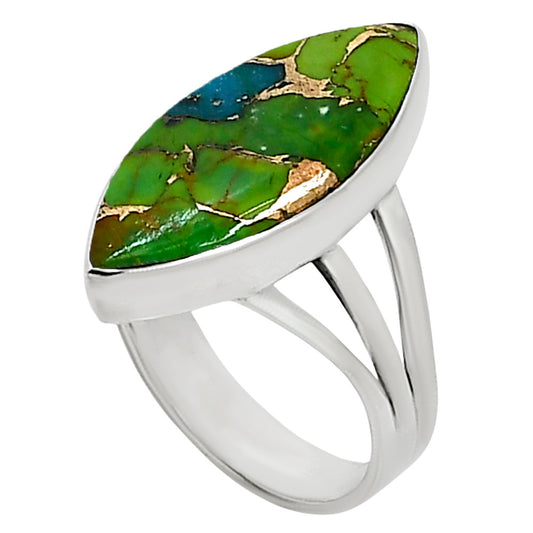 Blue Turquoise In Green Mohave Ring size-10 R-1003 29-ER15077
