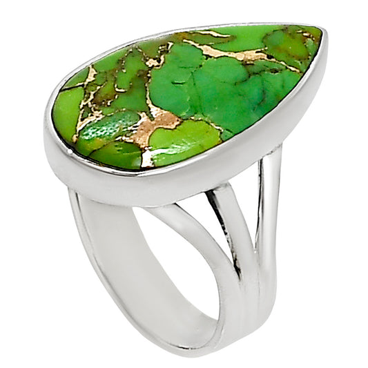 Blue Turquoise In Green Mohave Ring size-7 R-1003 29-ER15078